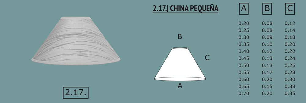 Pantalla luz china pequeña Pantalla luz china mediana